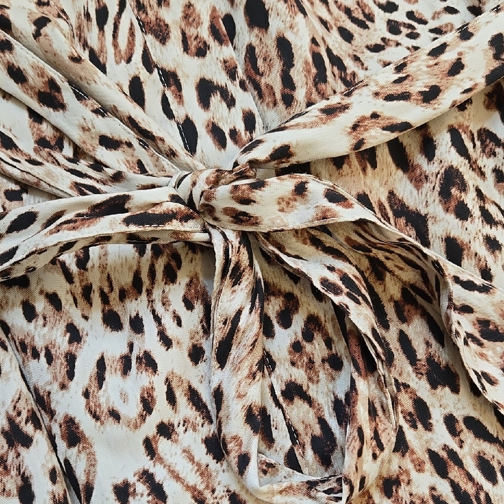 Banana Republic Leopard Print Sleeveless Belted Safari Midi Dress Size M - Picture 6 of 15